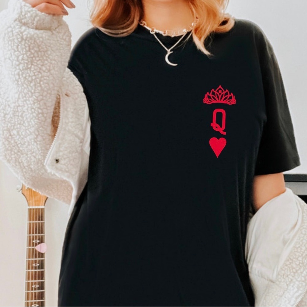 Valentines Queen of hearts Graphic Tee Shirt S-5X